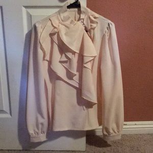 Vintage peach ruffle shirt